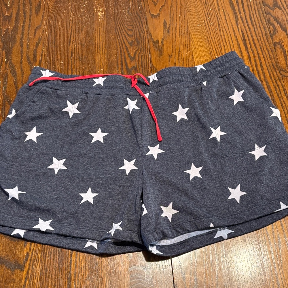 Kim Gravel Women's Star Print French Terry Shorts - Navy and White
